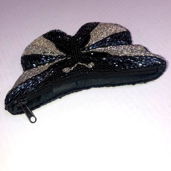 VTG Neiman Marcus Beaded Butterfly Coin Purse - Picture 4 of 9
